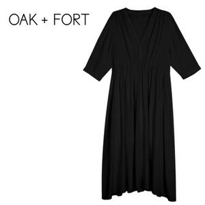 Oak + Fort V-Neck Midi Dress